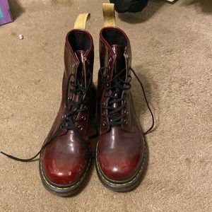 Burgundy doc martens